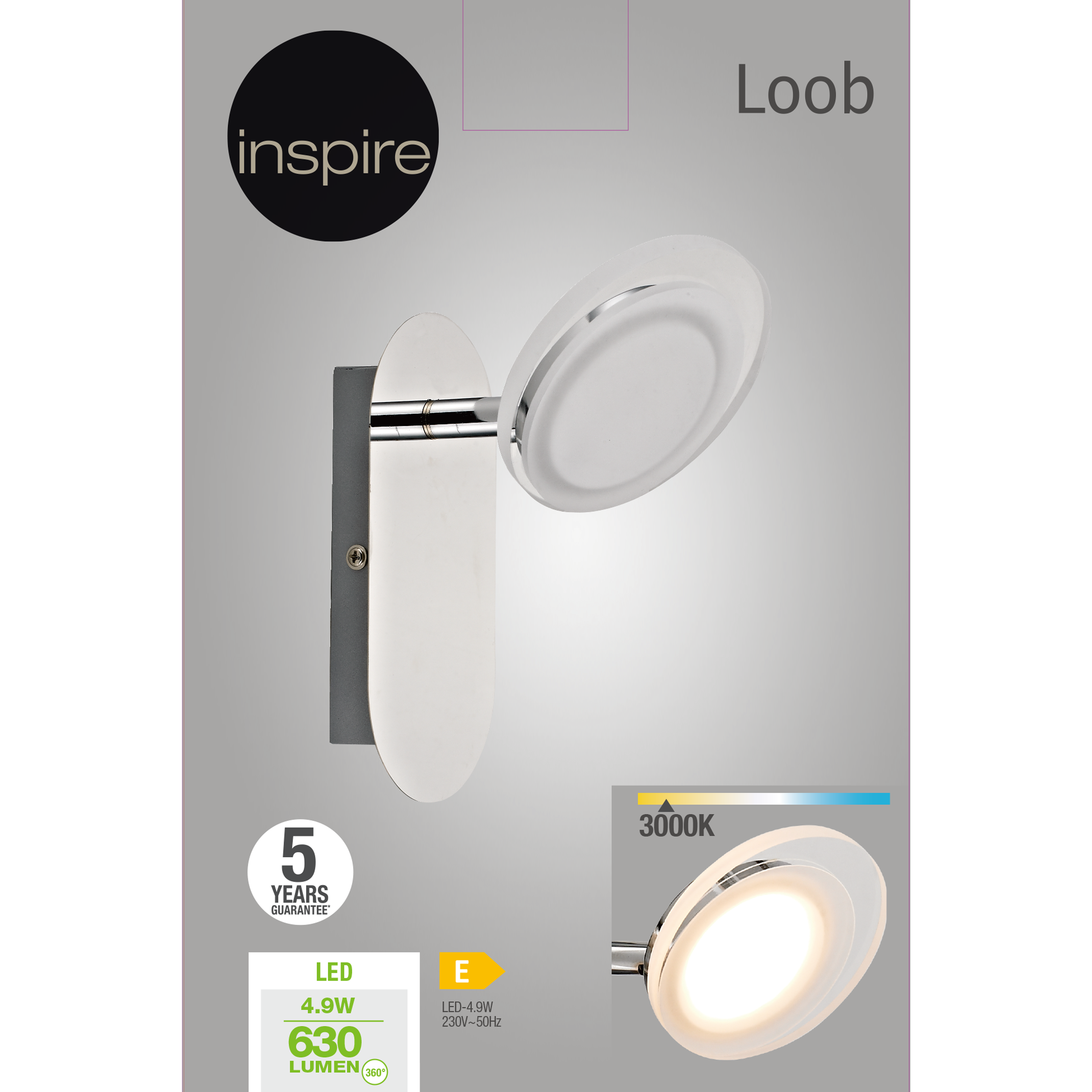 Reklektorek Loob 630lm chrom LED Inspire - 7