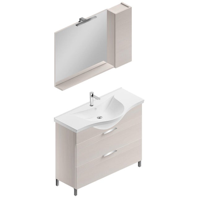 Pensile bagno JNKA legno larice bianco in truciolare, 1 anta P 46.5 x L 105 x H 180 cm