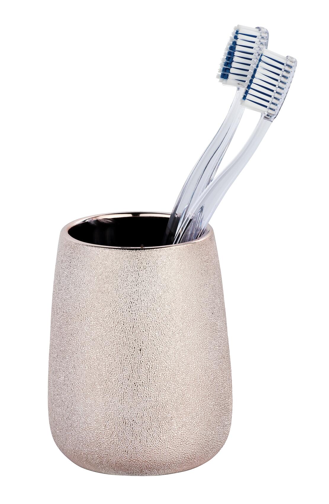 Bicchiere Per Spazzolino Da Denti In Ceramica Color Argento Glimma Wenko