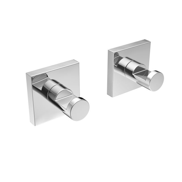 Gancio appendiabiti da avvitare  METAFORM Hotel maison in zama inox lucido L 5 x H 5 cm