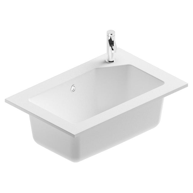 Lavatoio per bucato in resina bianco SENSEA JNKA L 70.6 x P 46 x Sp 70.6 cm da interno ed esterno