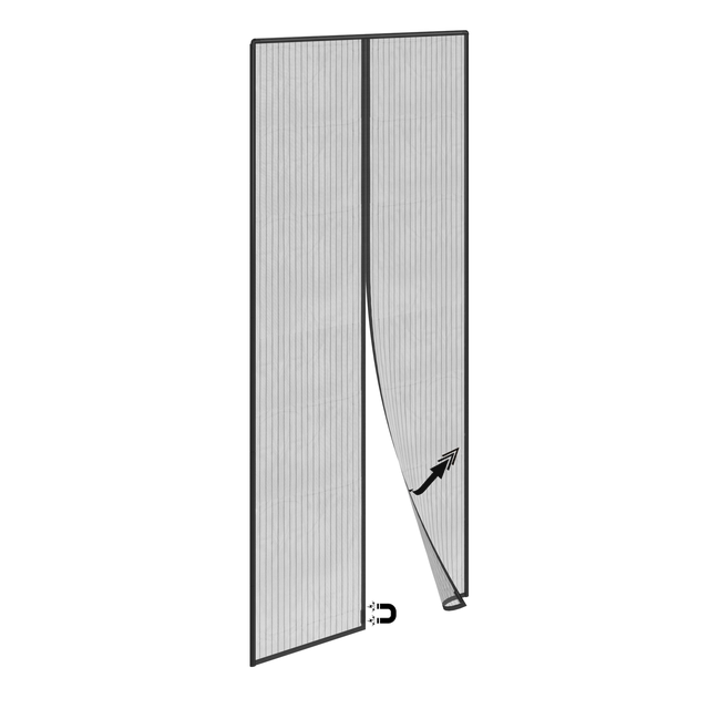 Rede mosquiteira para porta ISOXA 100x225 cm preto
