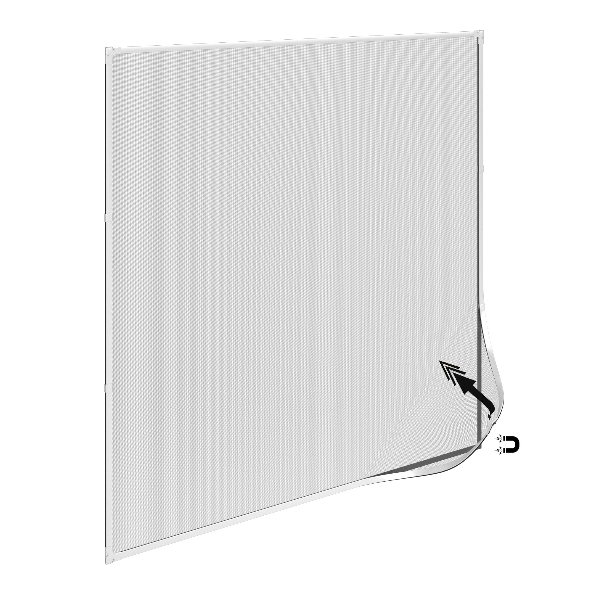 Moskitiera z białą ramą na okno na na magnes 160x160 cm czarna tkanina Isoxa - 8