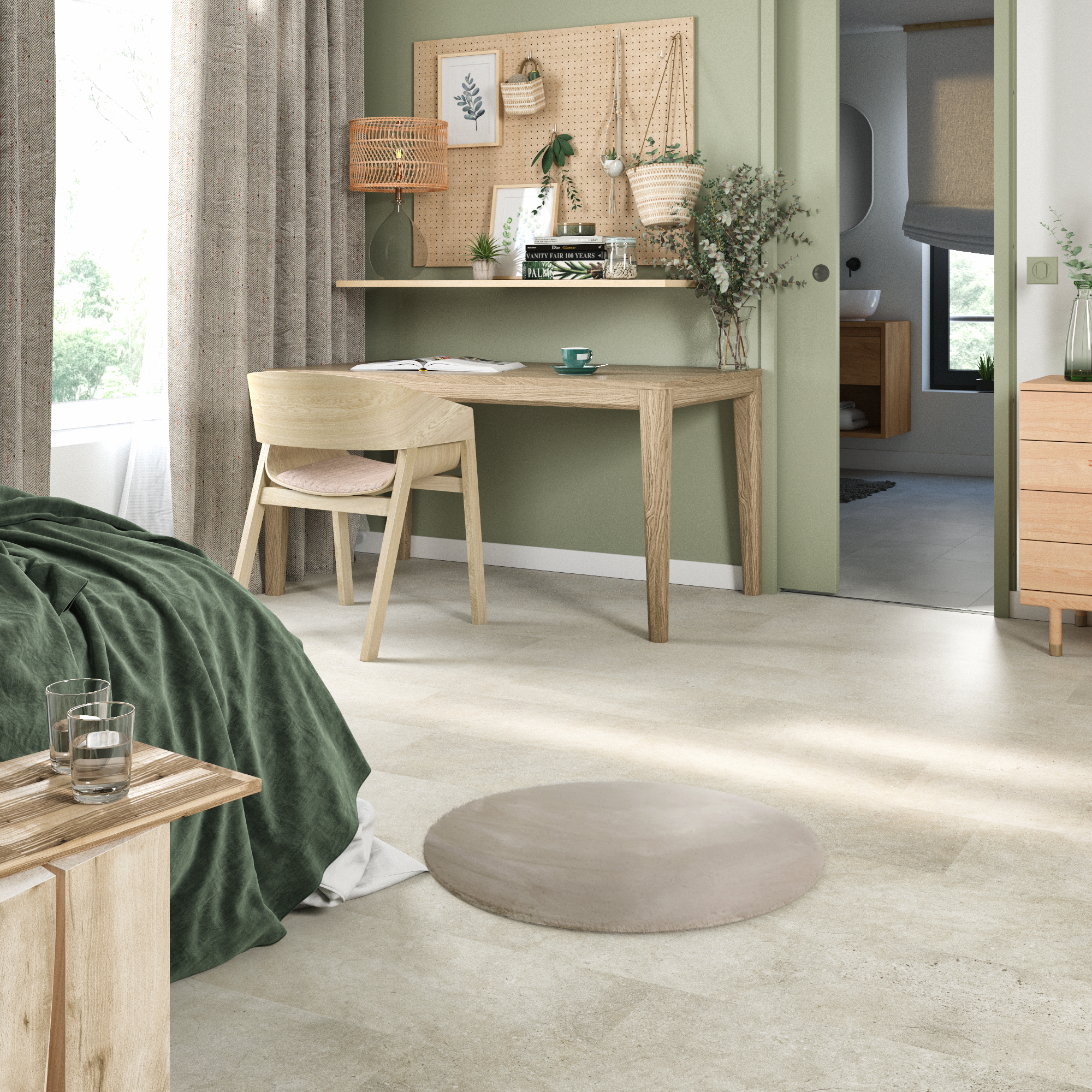 Tapete redondo liso INSPIRE BIANCA FAKE RABBIT D100CM MOON 4 - 10