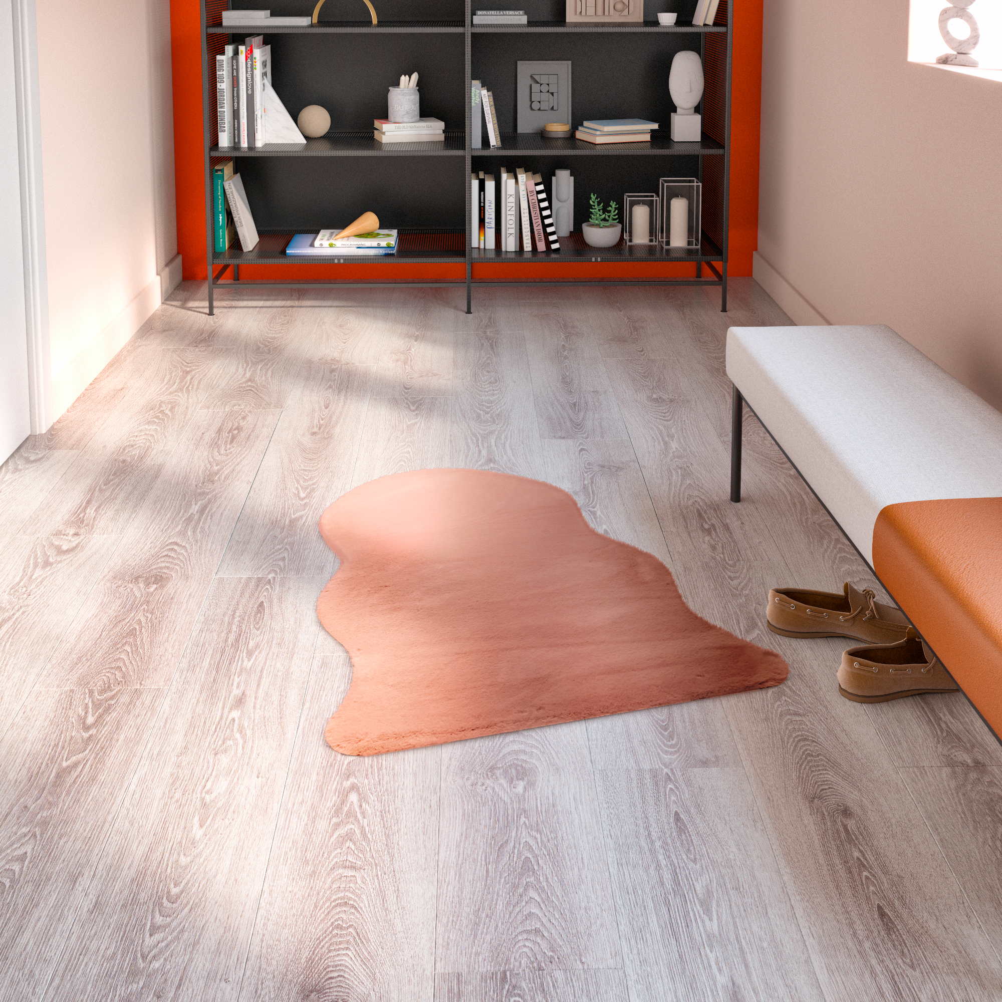 Tappeto Bianca in poliestere, L 110 x L 60 cm, rosa - 3