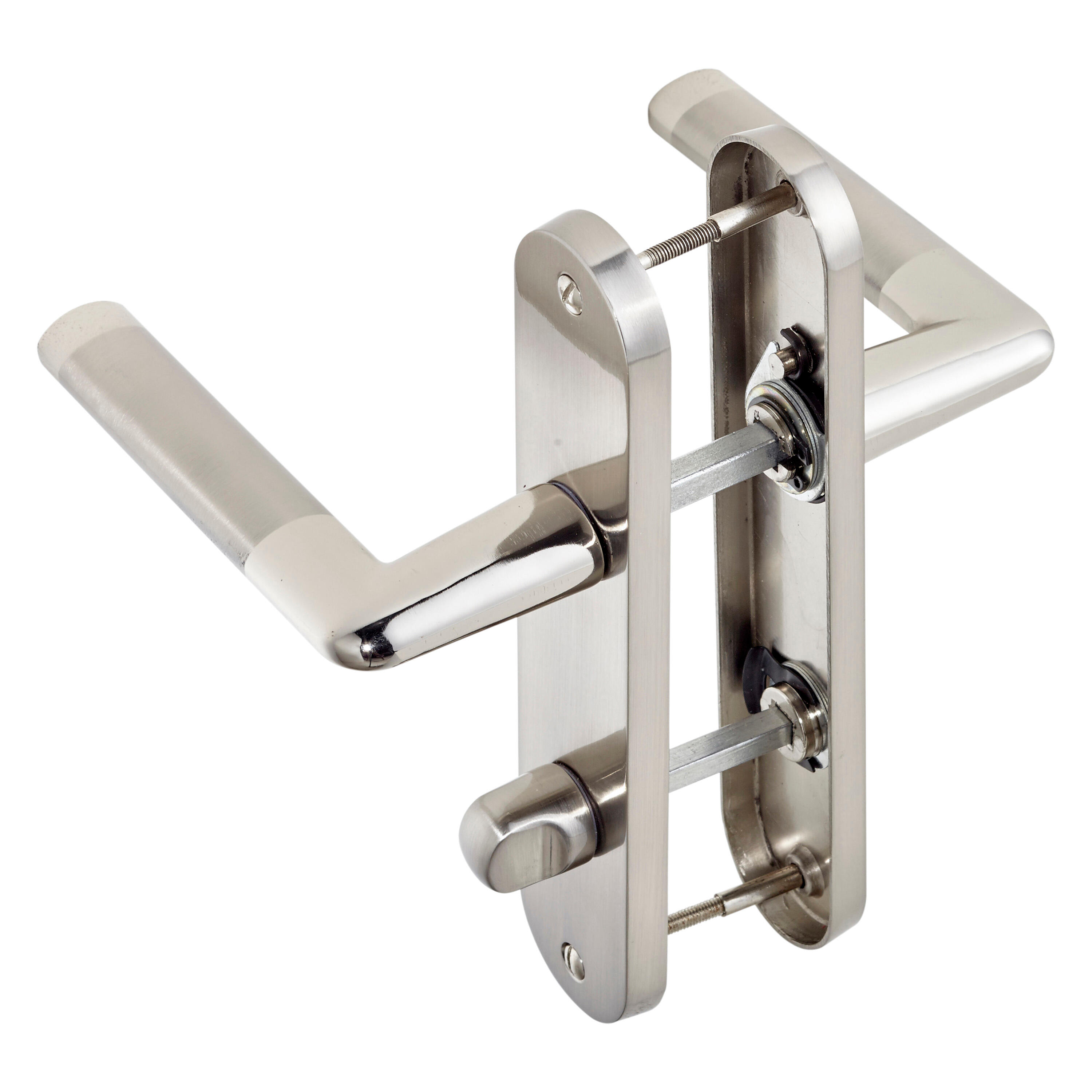 2 poignées sur plaque à condamnation Sophie zamak brillant, entraxe 165 mm - 3