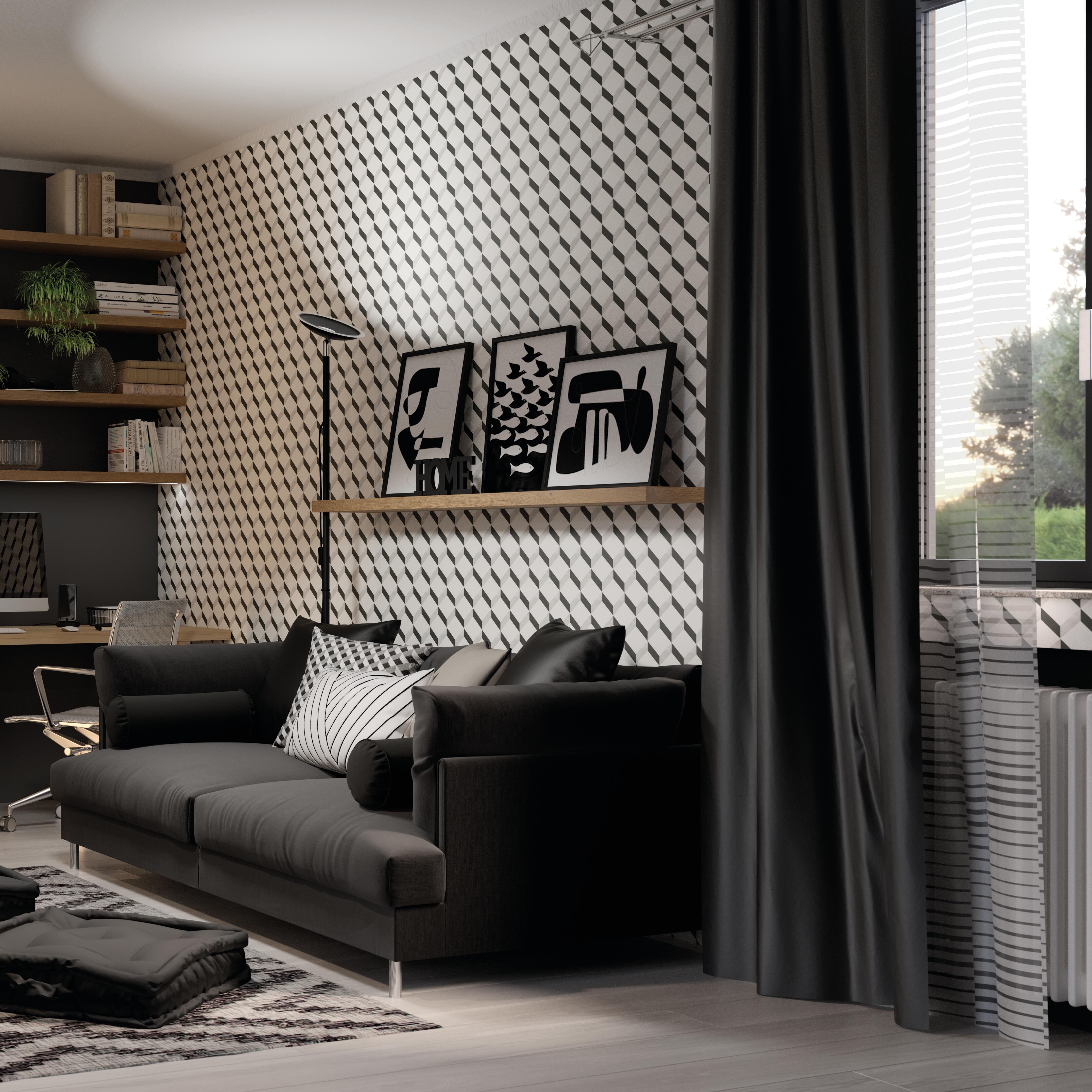 Tenda Lenael bianco, fettuccia e passanti nascosti 140x280 cm INSPIRE - 2