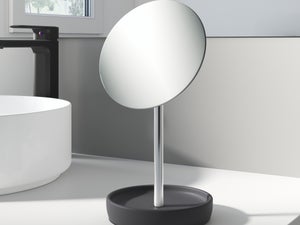 Espelho de maquilhagem com luzes, espelho de beleza montado na parede  frente e verso Ampliação 3X Espelho de banheiro extensível espelho  cosmético iluminado por LED Conexão com fio, prata (cor: preto)