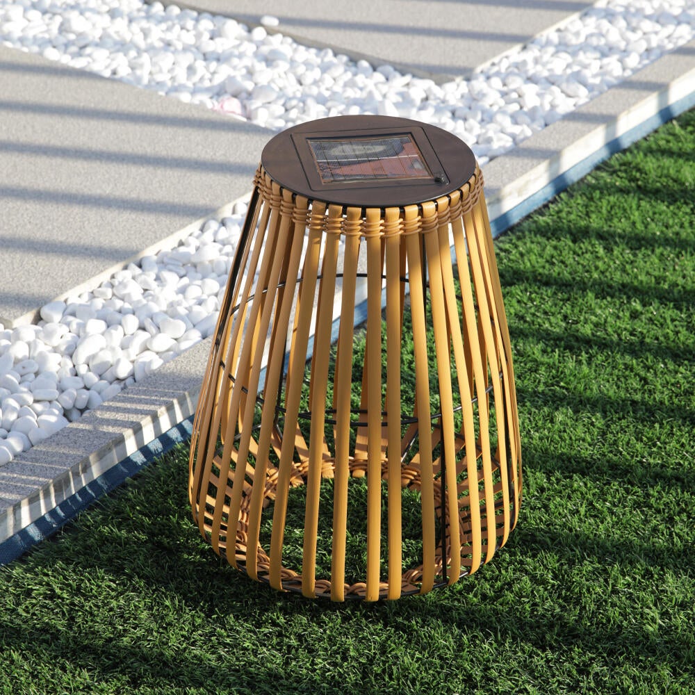 Lanterne solaire Shady blanc chaud 30 Lumens rotin - 2