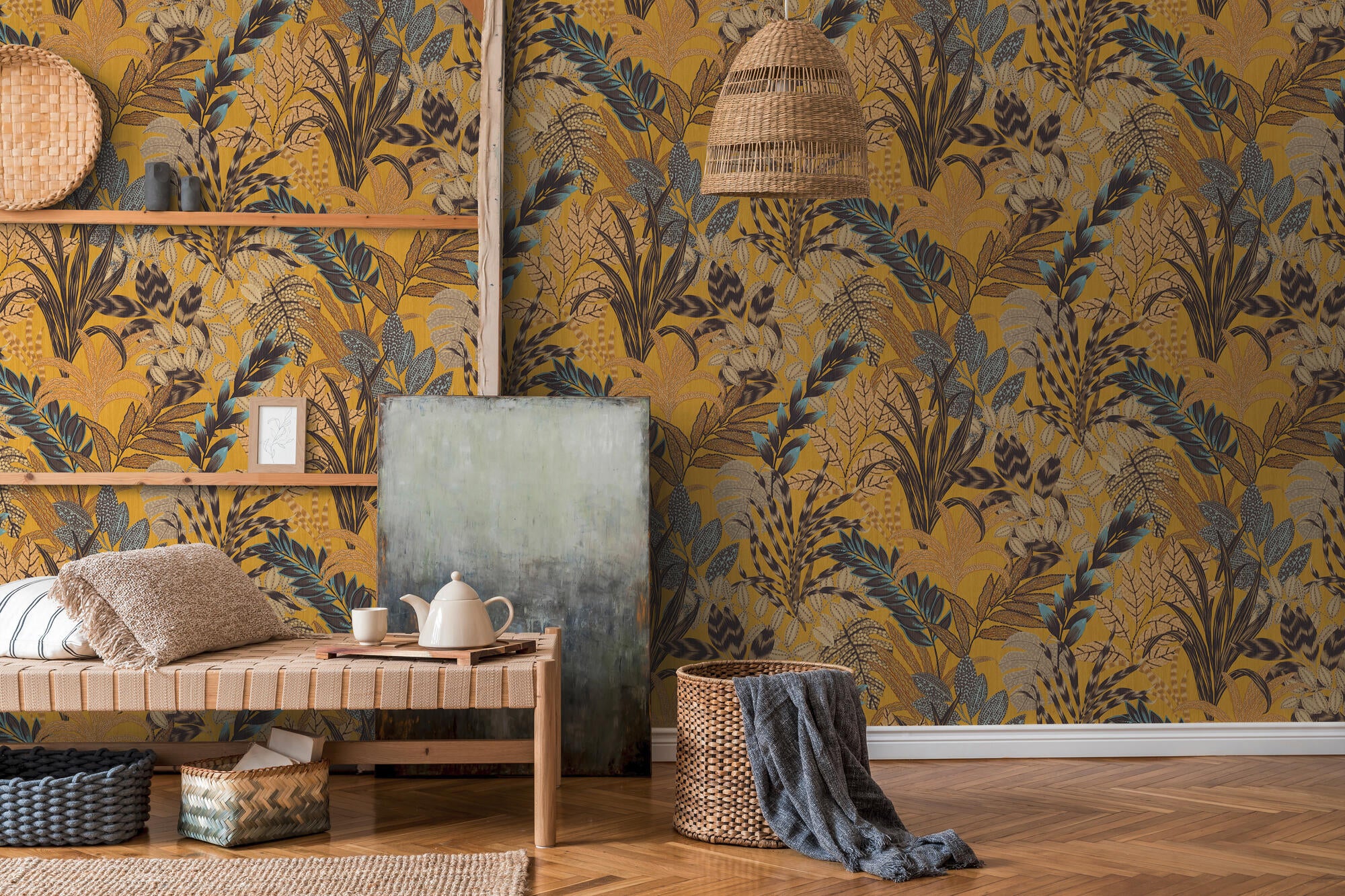 Carta da parati Stor2 Tropical giallo, 53 cm x 10.05 m - 5