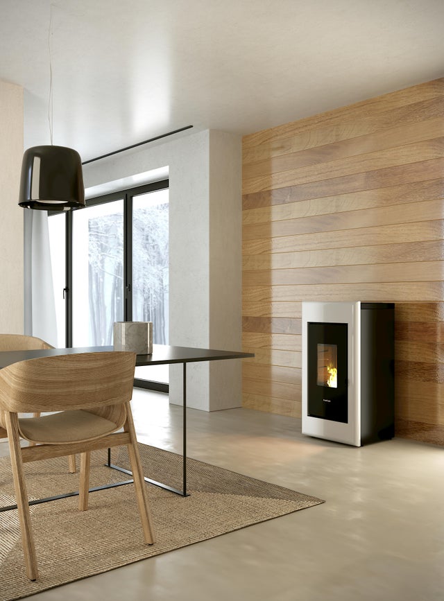 Poêle à granulés FREEPOINT One airtight blanc 7 kW