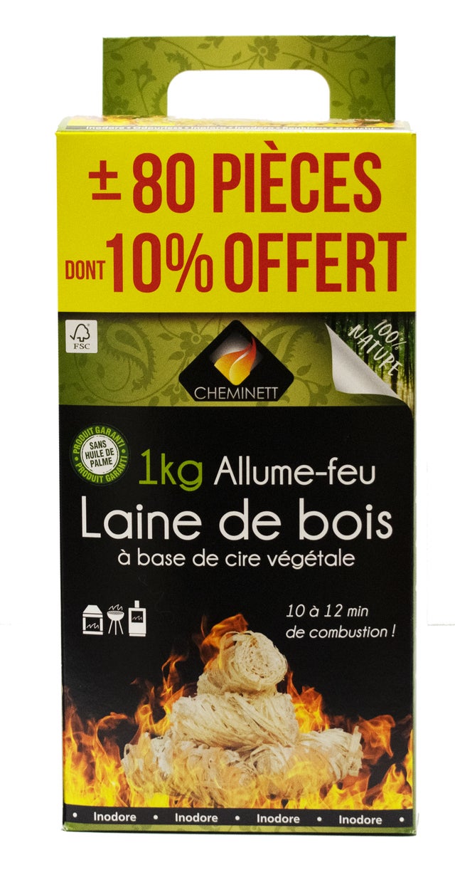 Allume-feu laine de bois CHEMINETT 1kg