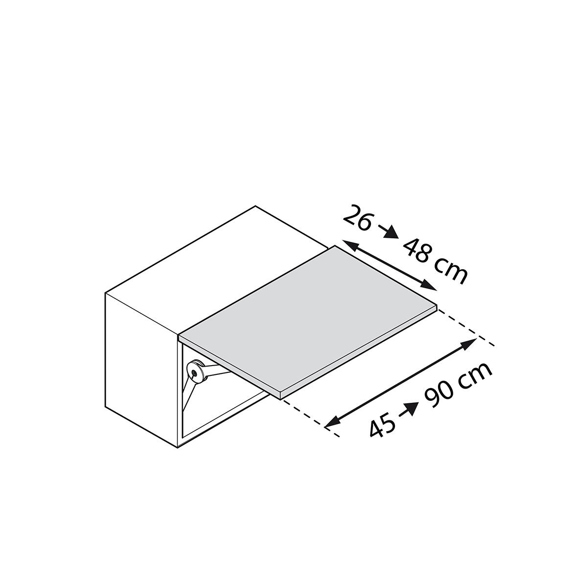Sistema di sollevamento anta  ammortizzato KESSEBÖHMER in acciaio cromato apertura 90°  Kg max 7.5, 2 pezzi - 11
