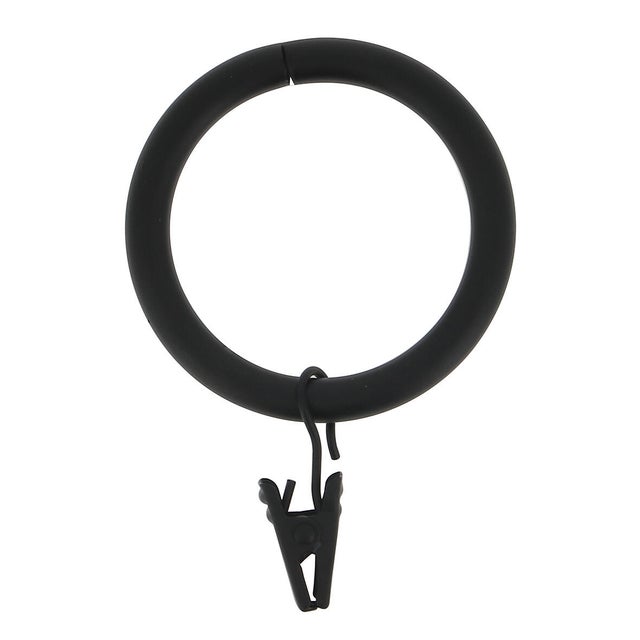 Lot de 10 anneaux pour tringle à rideau Atelier 28 mm acier noir mat verni