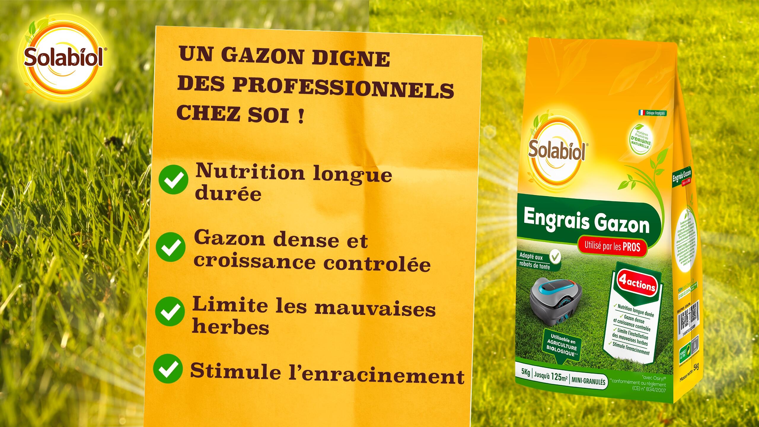 Engrais pelouse SOLABIOL 250 m² - 3