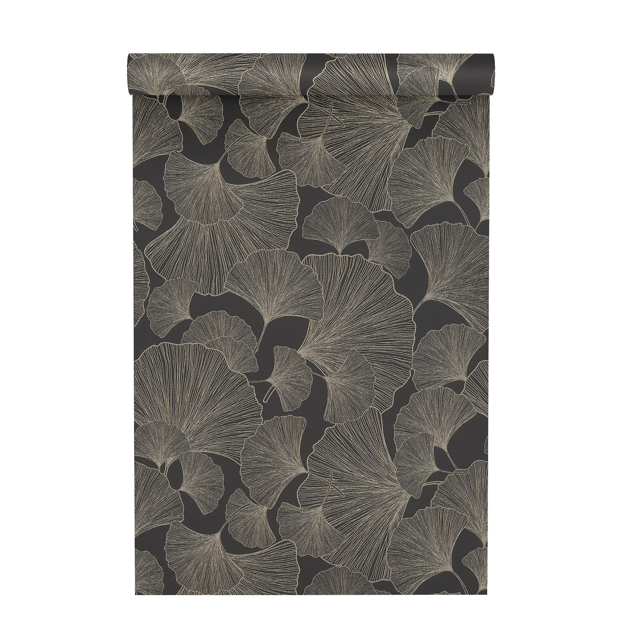 Papier peint intissé Ginko noir - 3