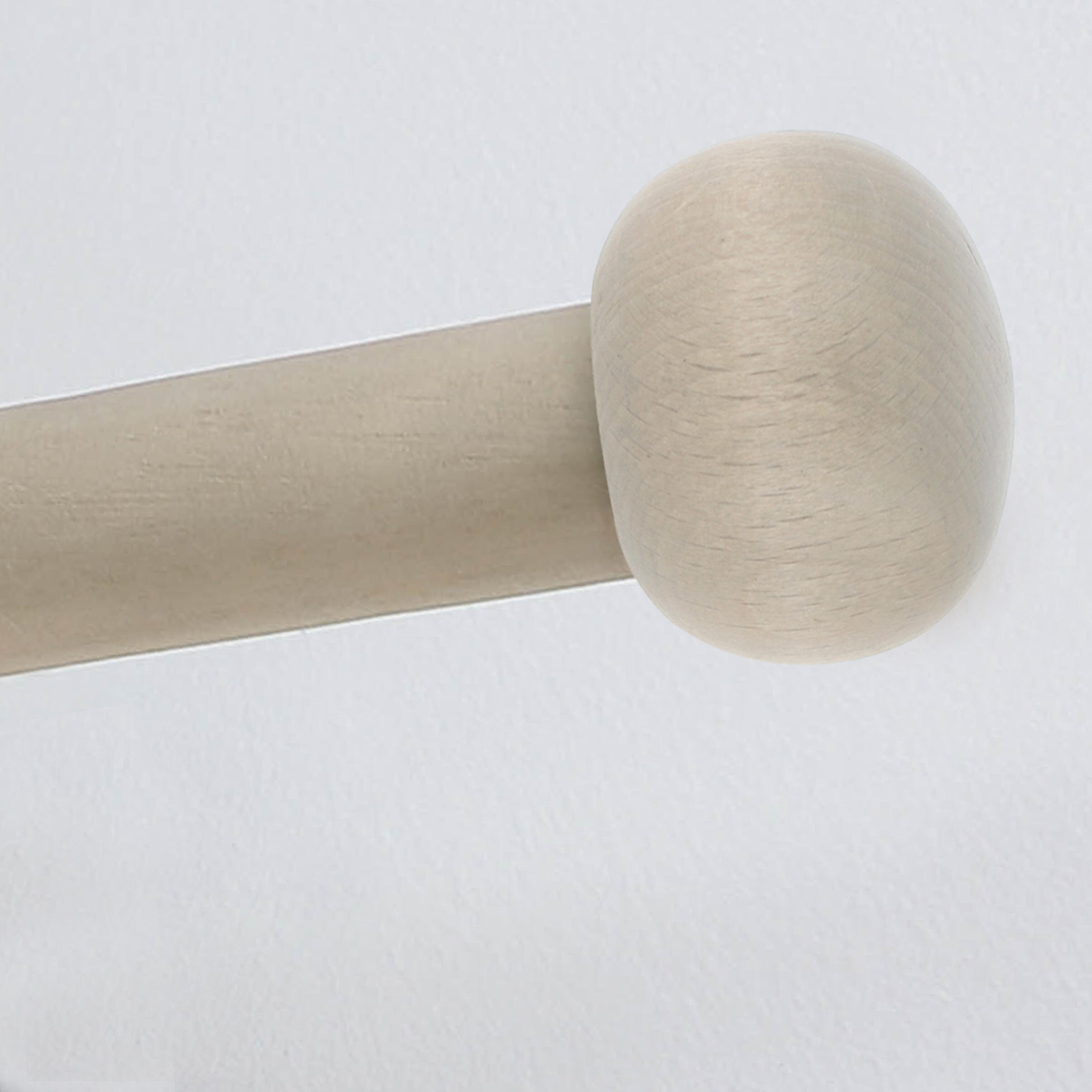 Lot de 2 embouts pour barre à rideau , Diam.28 mm décor chêne clair Atelier, MOB - 2