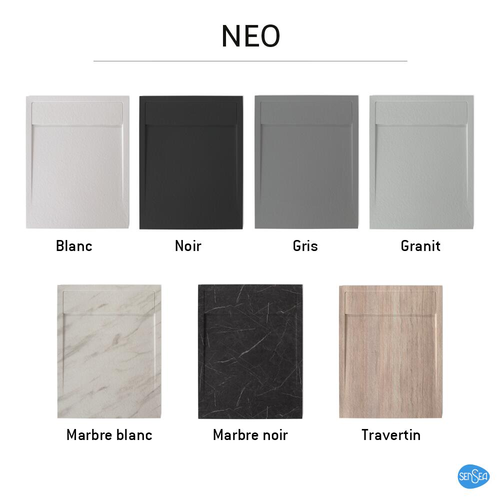 Receveur de douche résine blanc L.160 x l.80 Neo - 8