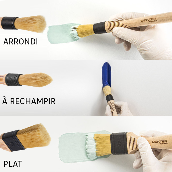 płaskie, okrągłe pędzle, wkład dexter pro  - 0