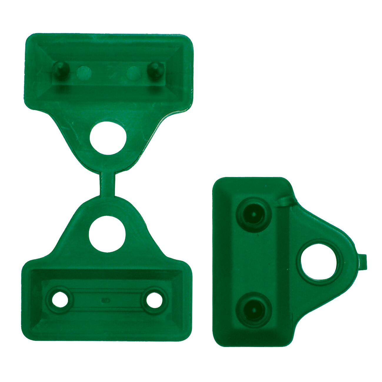 Clip fissaggio in plastica per reti tessute verde 12 pezzi - 2