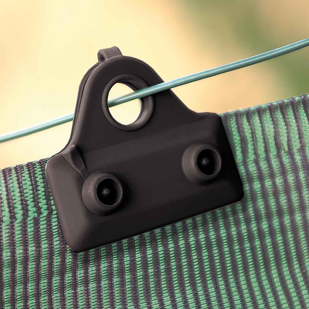 Clip Fissaggio in plastica per reti tessute nero 12 pezzi - 3