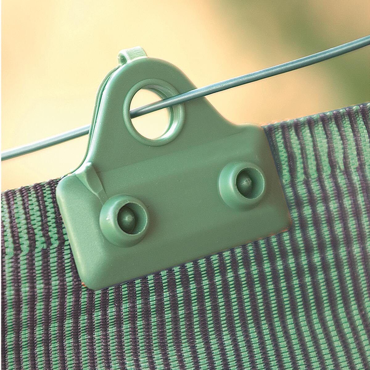 Clip fissaggio in plastica per reti tessute verde 12 pezzi - 3