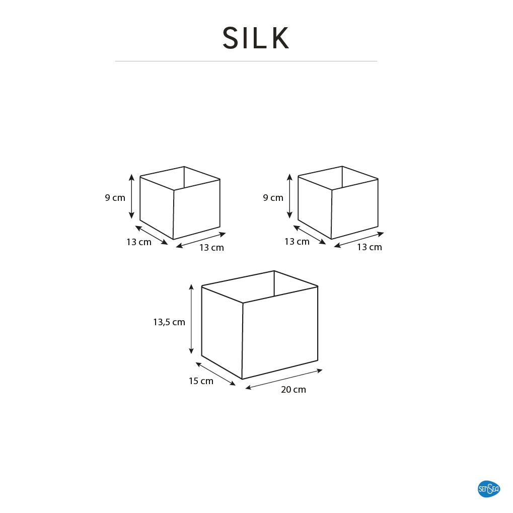 Lot de 3 paniers gris l.15 x P.20 x H.13.5 cm SENSEA - 3