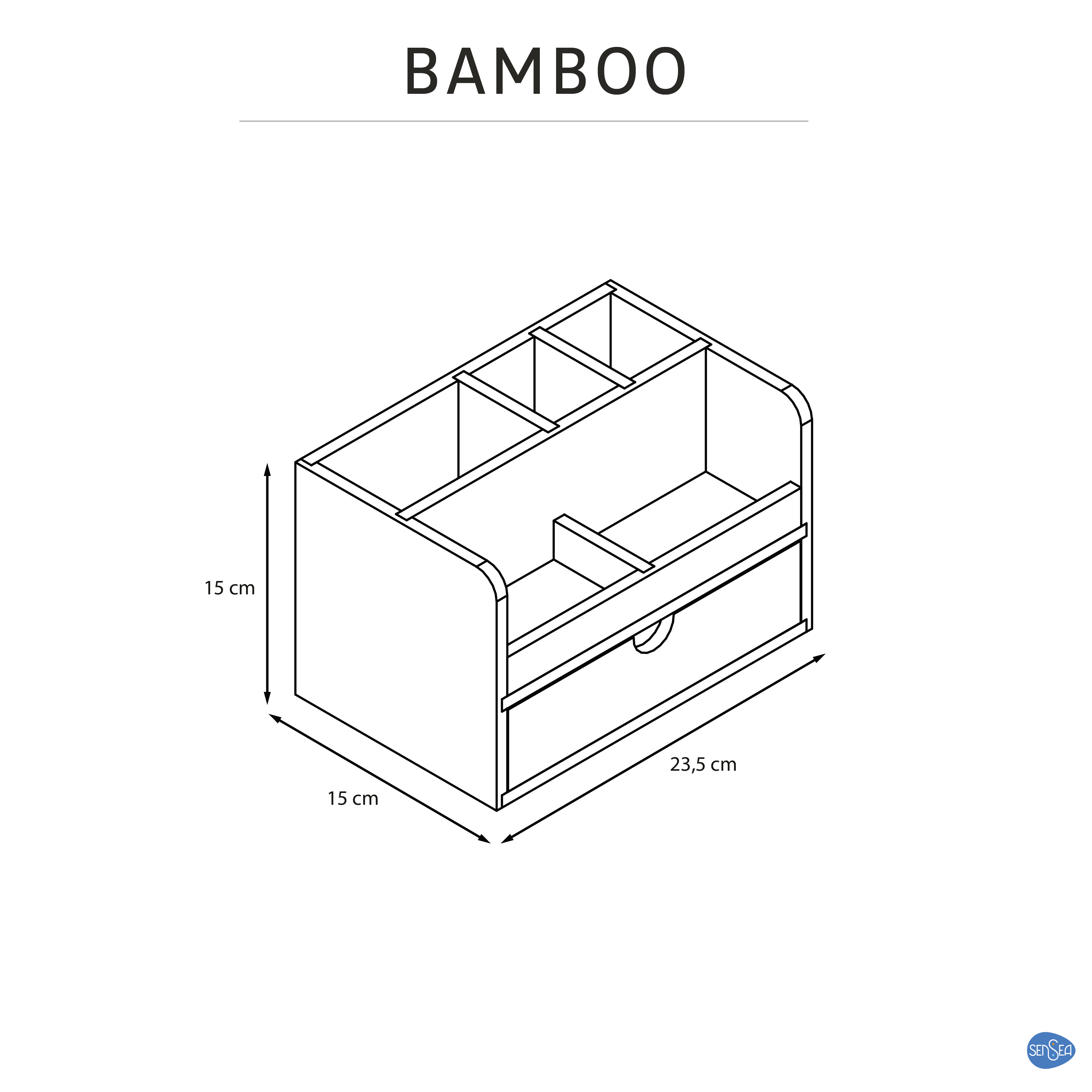 Caixa organizadora SENSEA 23.5X15X15X15CM BAMBOO - 8