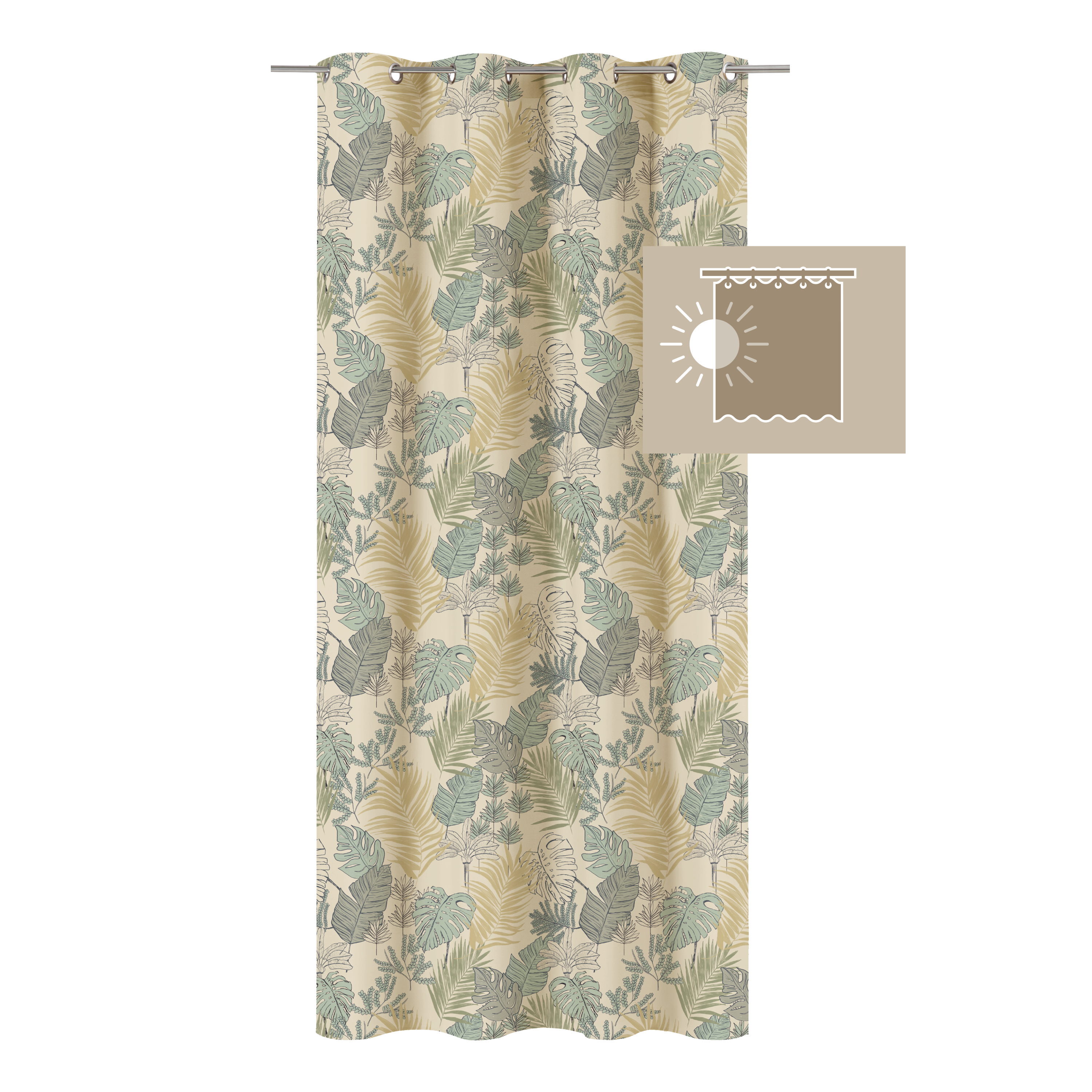 Zasłona zaciemniająca Aleida beżowa 140 x 280 cm na przelotkach Inspire - 17