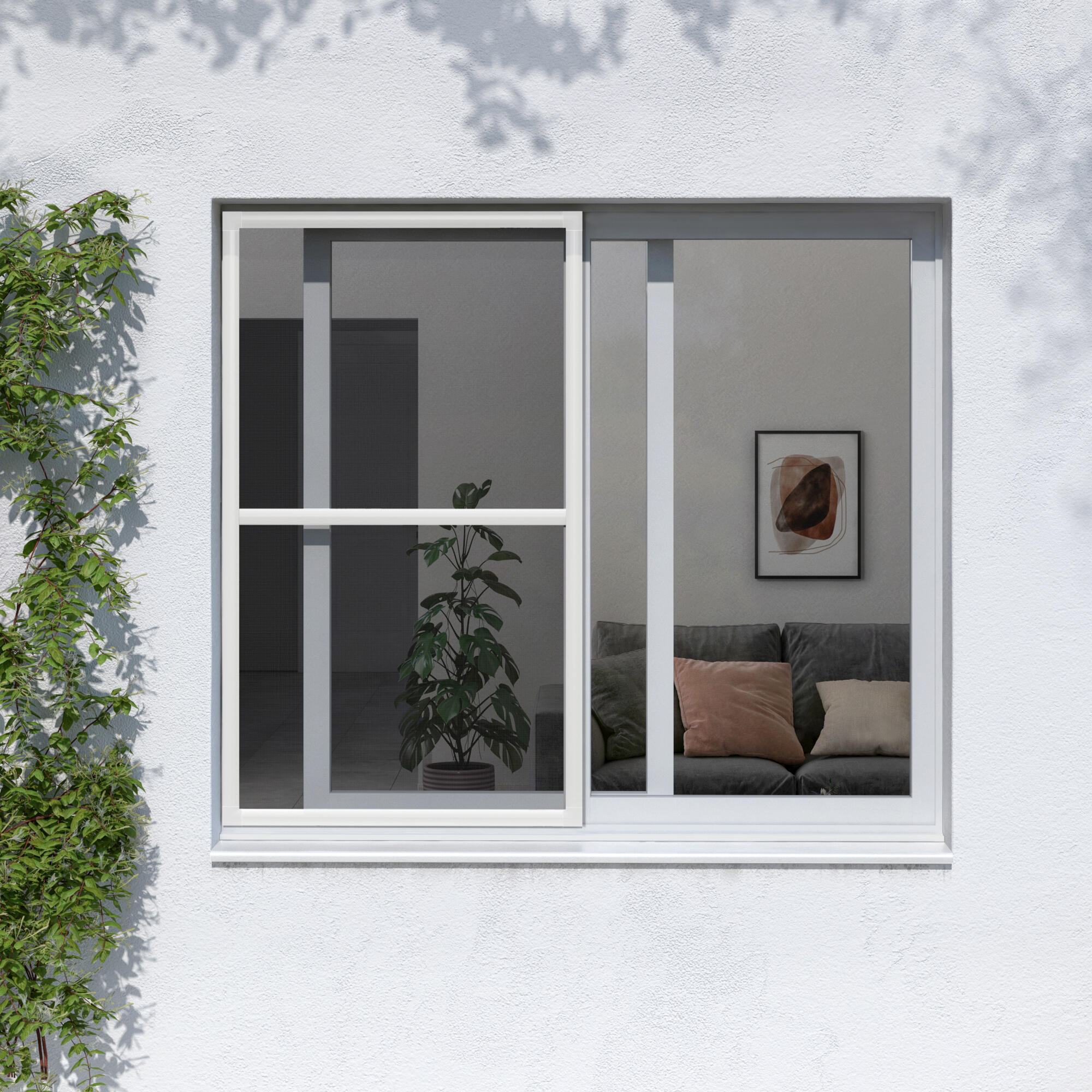 Mosquitera corredera 70x130cm aluminio recortable blanco para ventana tela fibra de vidrio Isoxa - 10