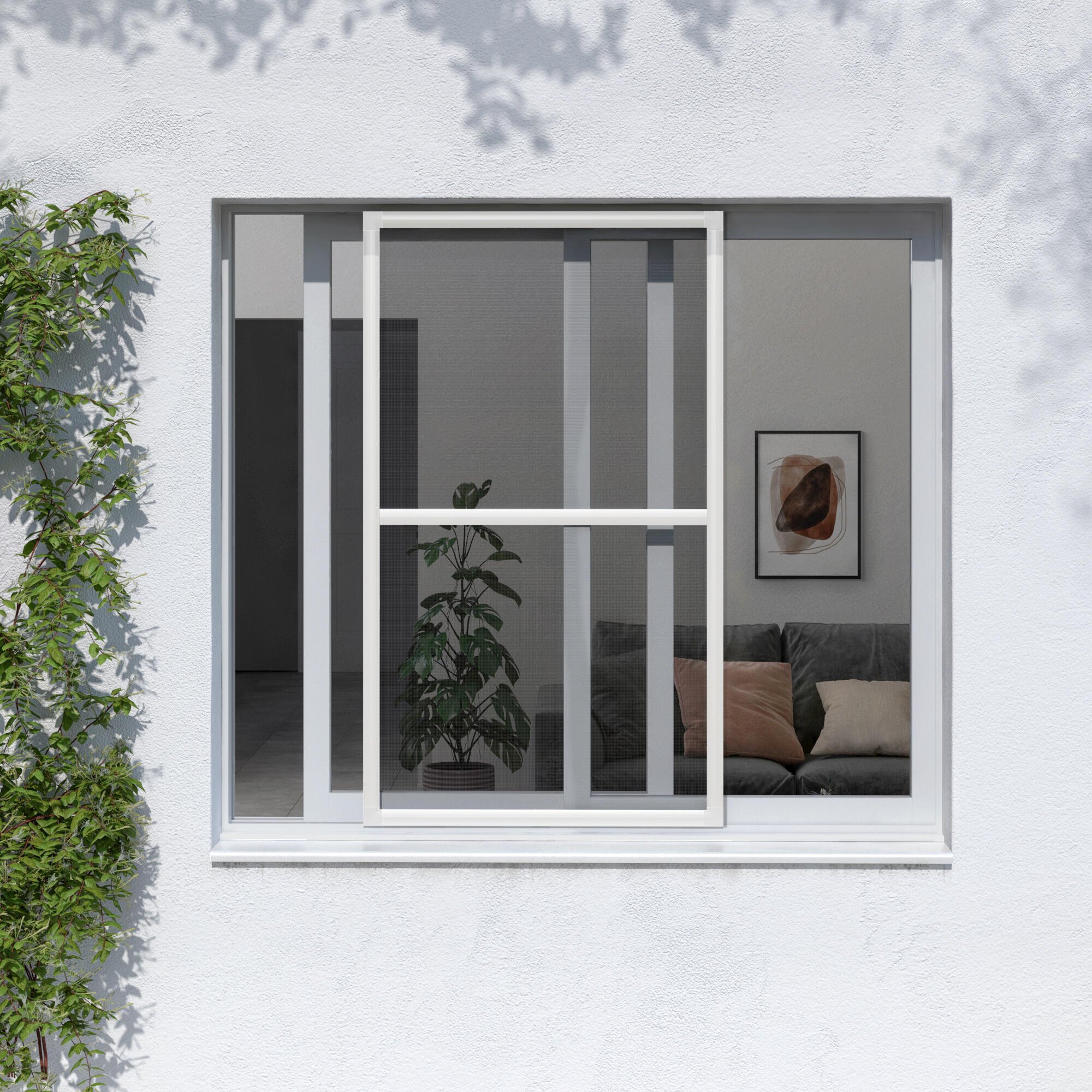 Mosquitera corredera 70x130cm aluminio recortable blanco para ventana tela fibra de vidrio Isoxa - 9