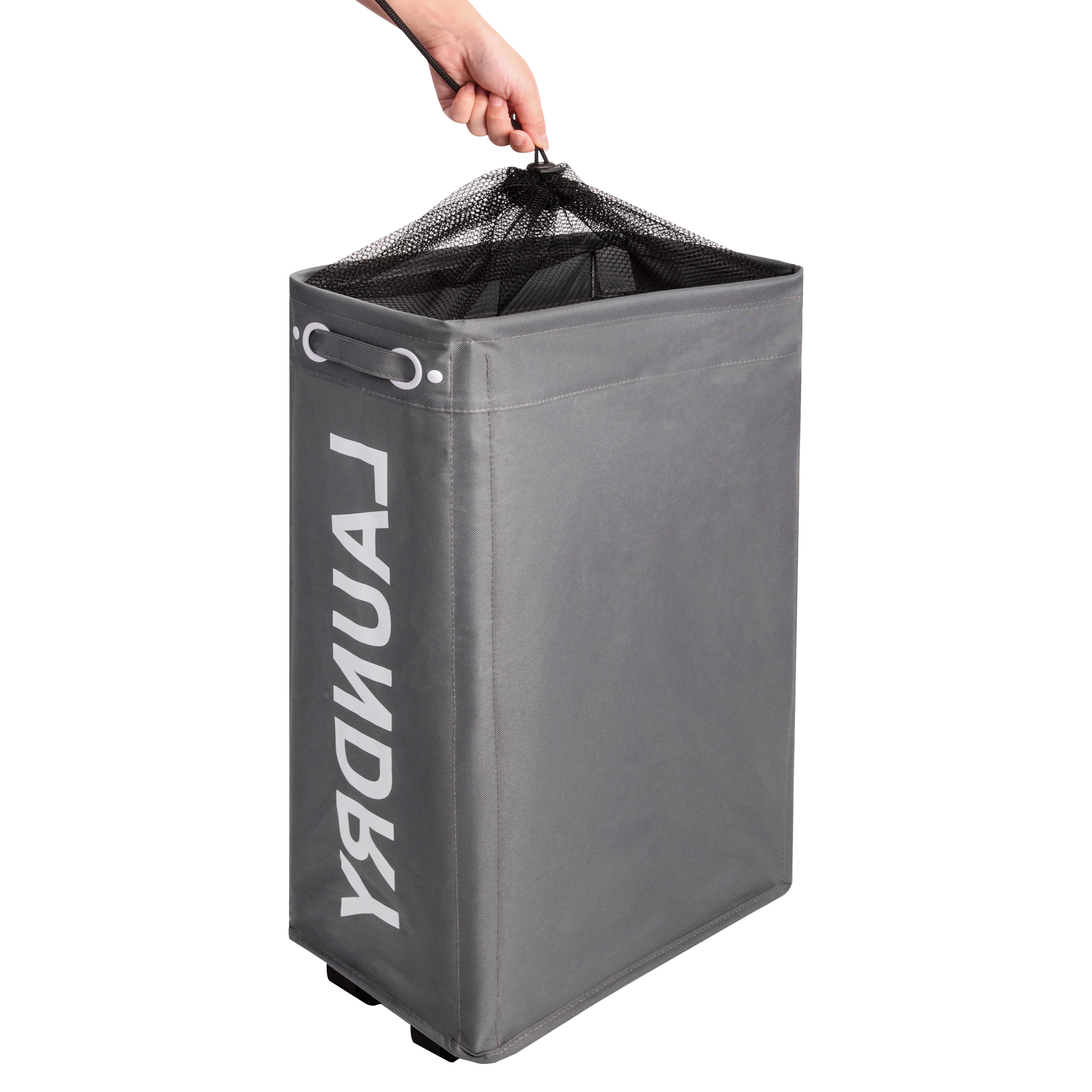 Bac à linge gris l.19 x H.60 x P.39 cm SENSEA - 8