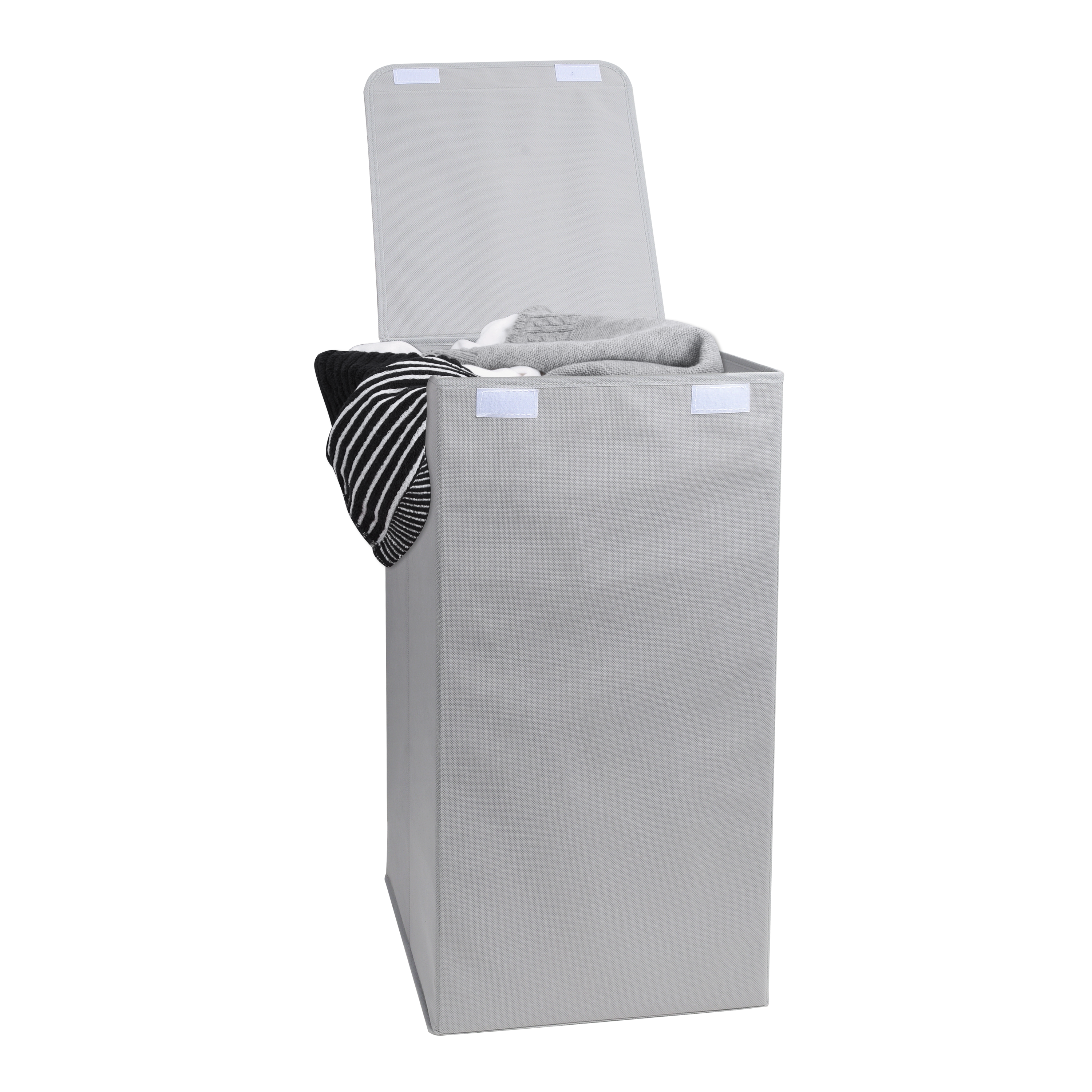 Cesto de ropa sucia con tapa Textile de plástico gris 60 L - 8