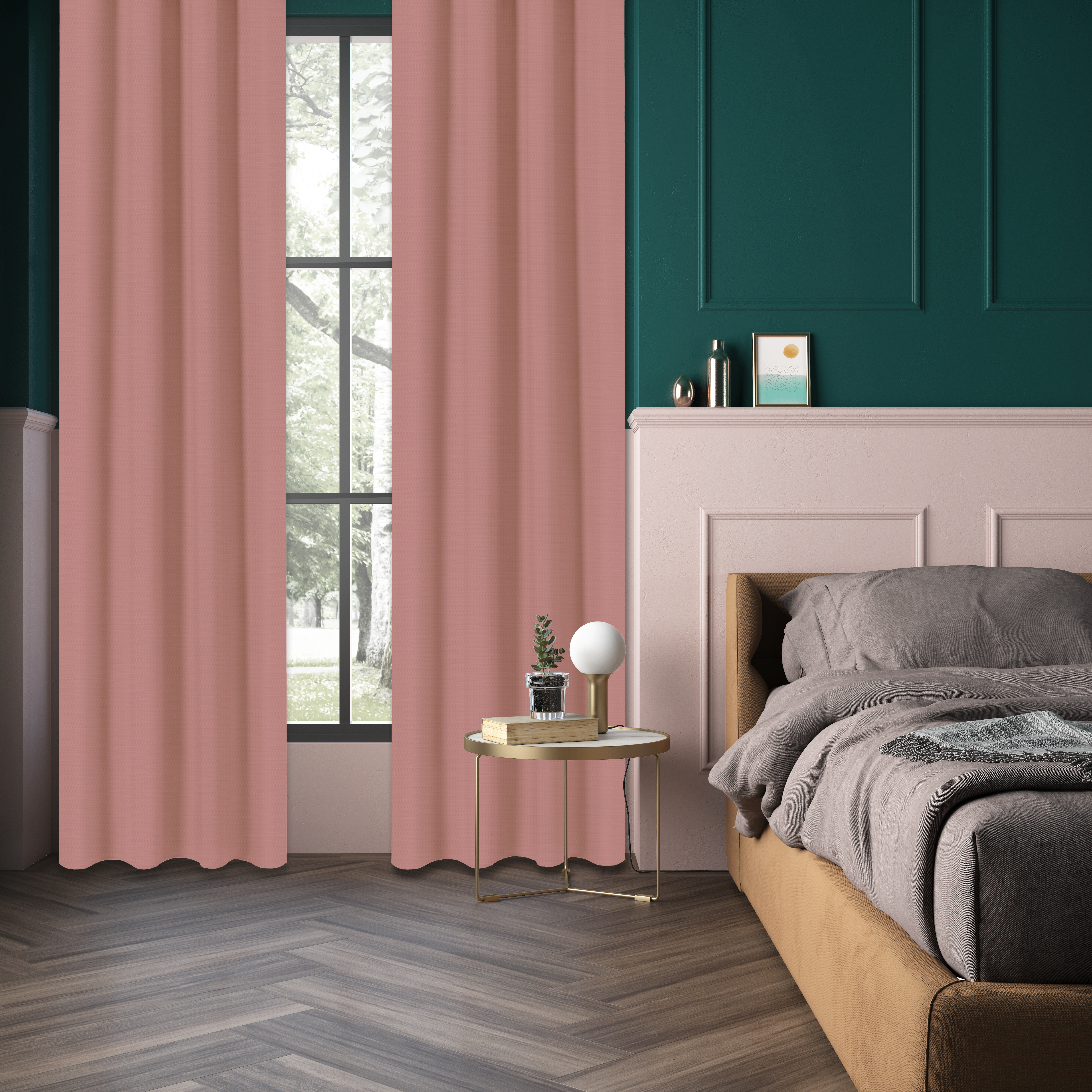 Zasłona zaciemniajaca Annalise różowa 140 x 280 na przelotkach Inspire - 9