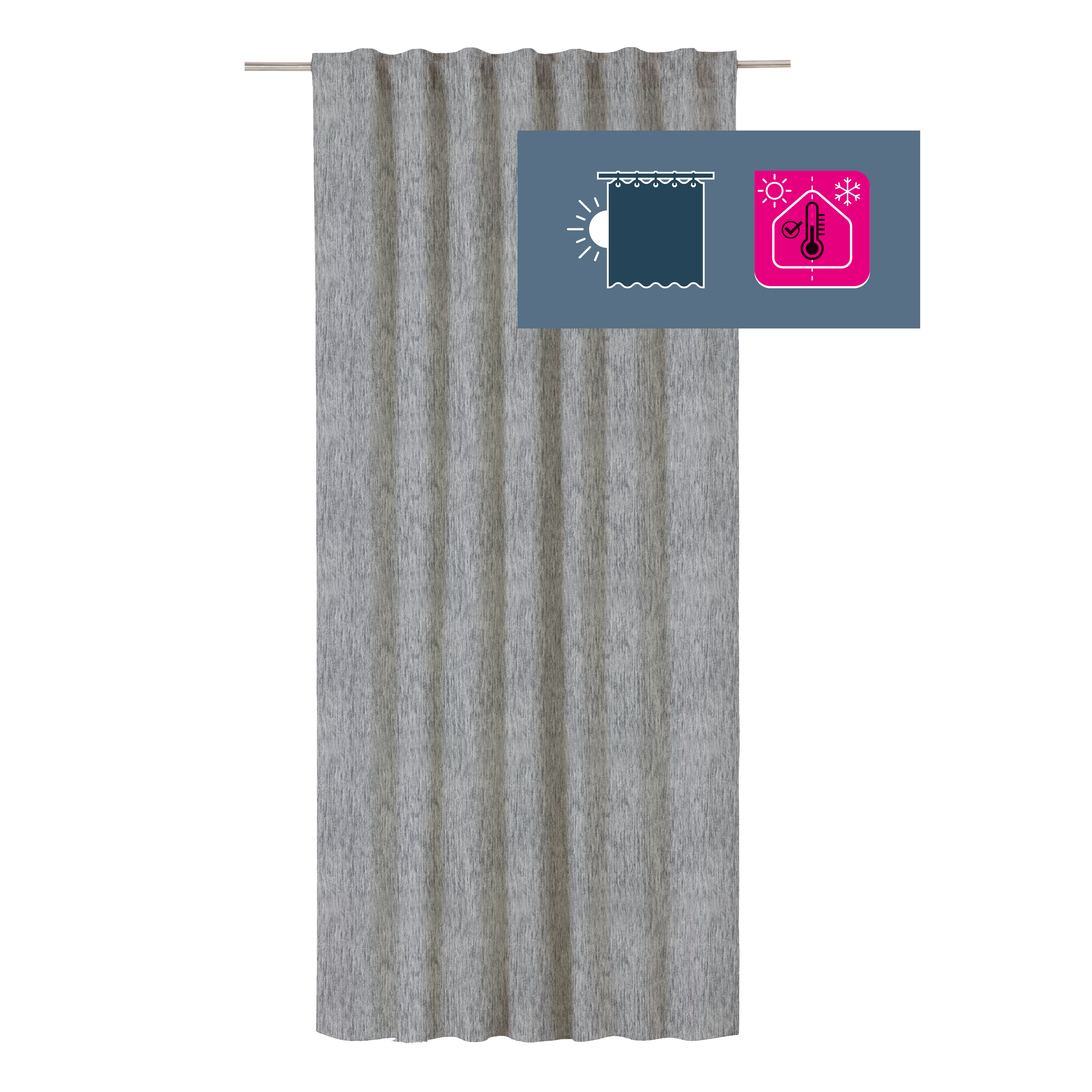 Cortinado fita e/ou presilha blackout Auriane 200x280cm cinza Inspire - 2