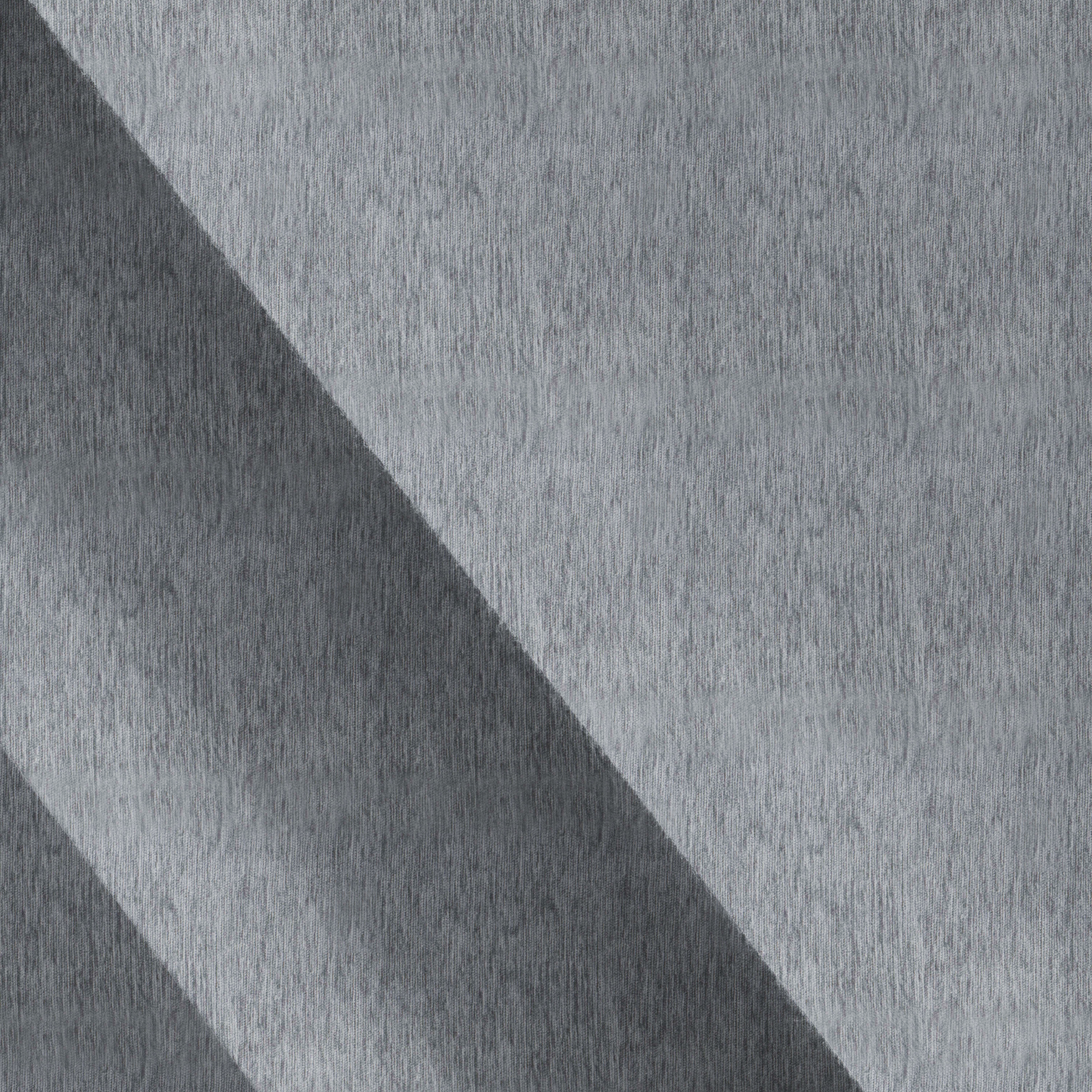 Cortina cinta fruncida, trabillas térmica opaca Auriane poliéster jacquard liso gris granito INSPIRE de 300x280cm - 4