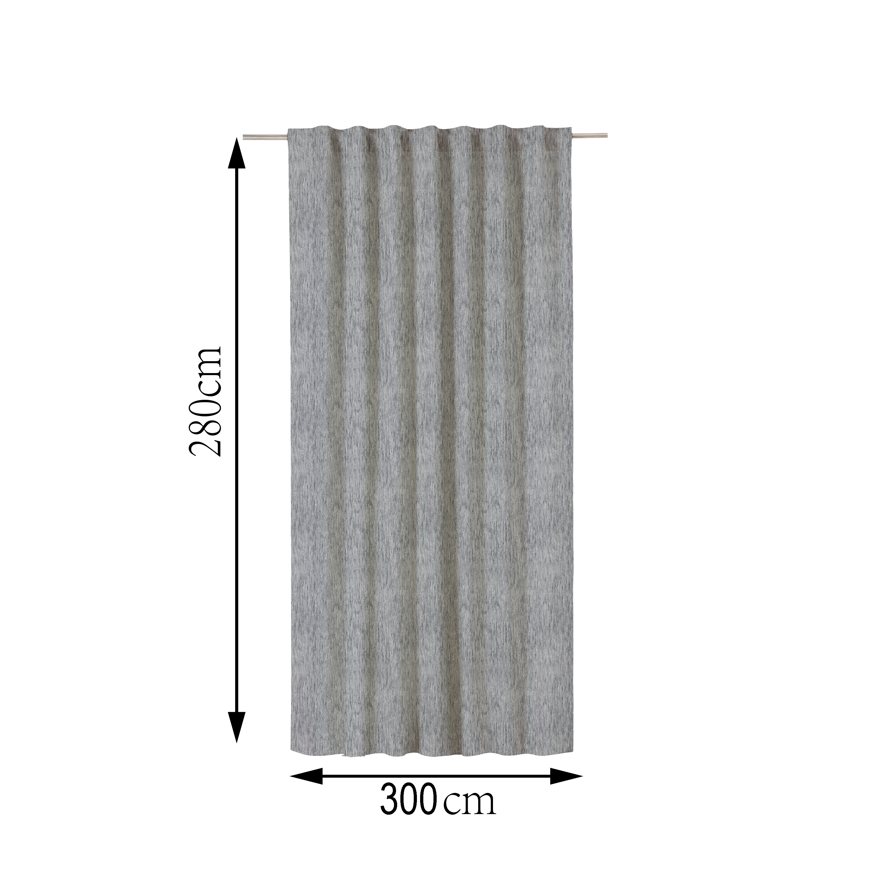 Cortina cinta fruncida, trabillas térmica opaca Auriane poliéster jacquard liso gris granito INSPIRE de 300x280cm - 2