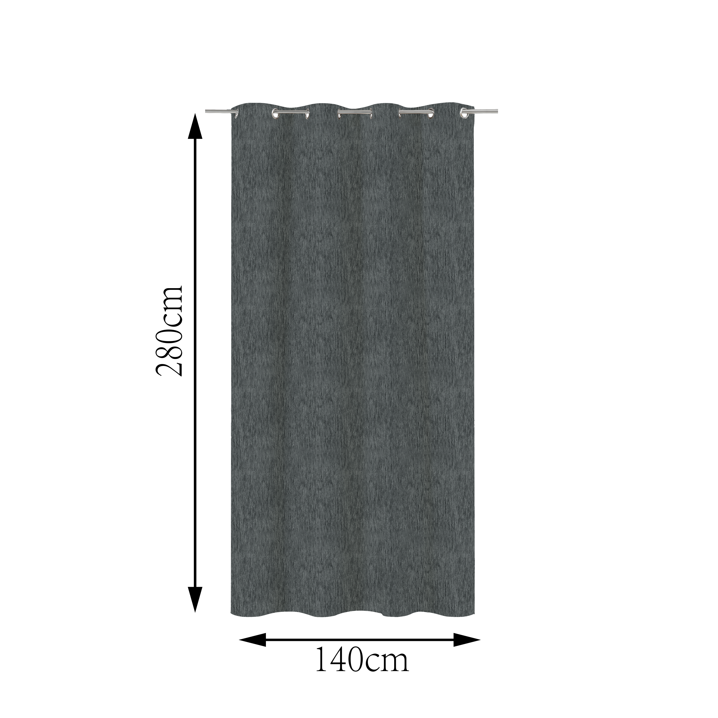 Rideau occultant thermique, Auriane, gris H.280 x l.140 cm INSPIRE - 2
