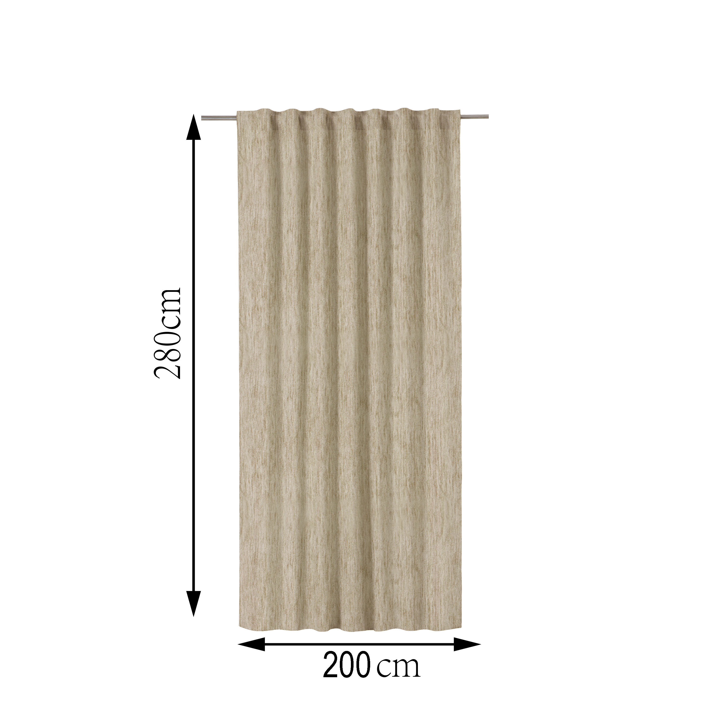 Cortinado fita e/ou presilha blackout Auriane 200x280cm bege Inspire - 9