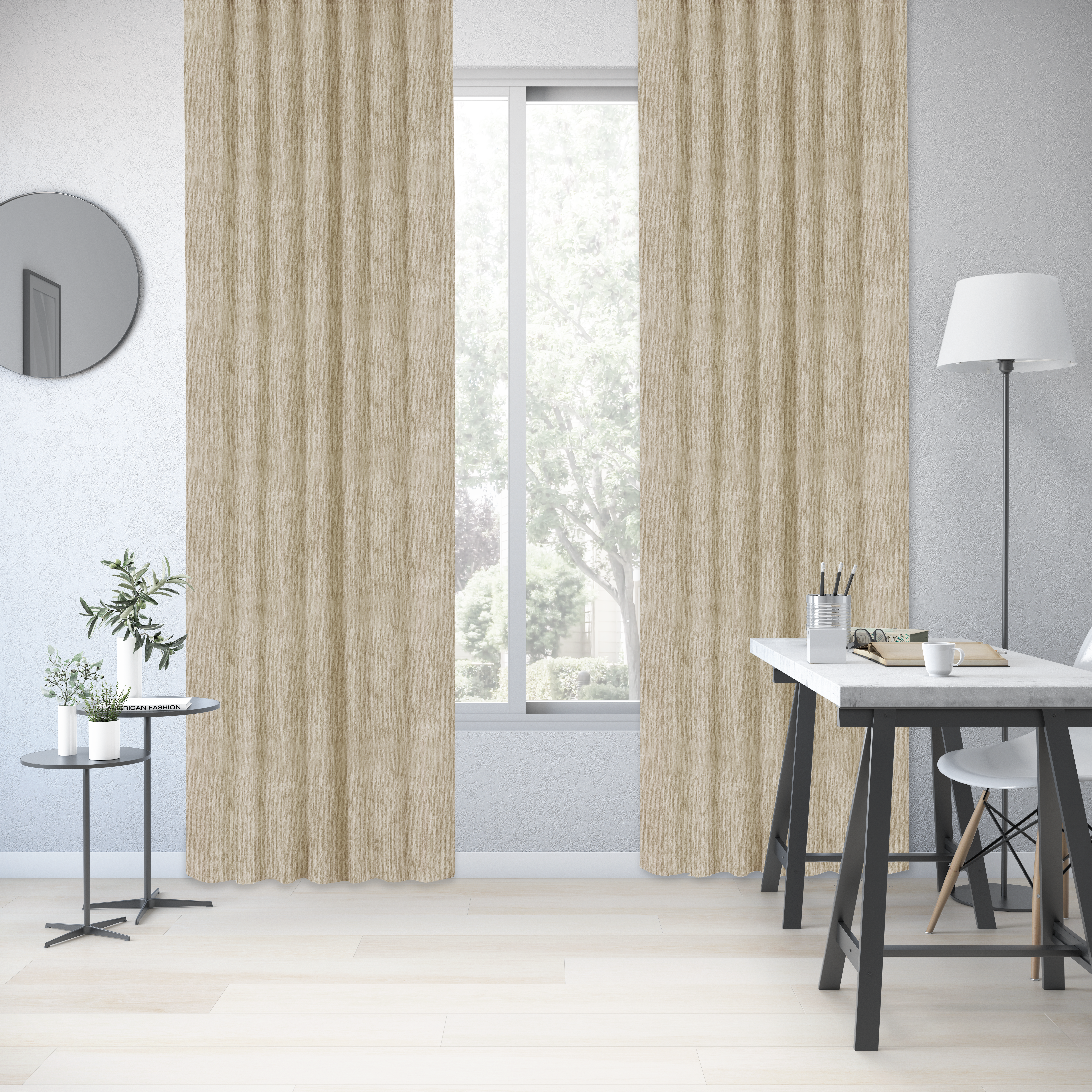Cortinado fita e/ou presilha blackout Auriane 140x280cm bege Inspire - 21