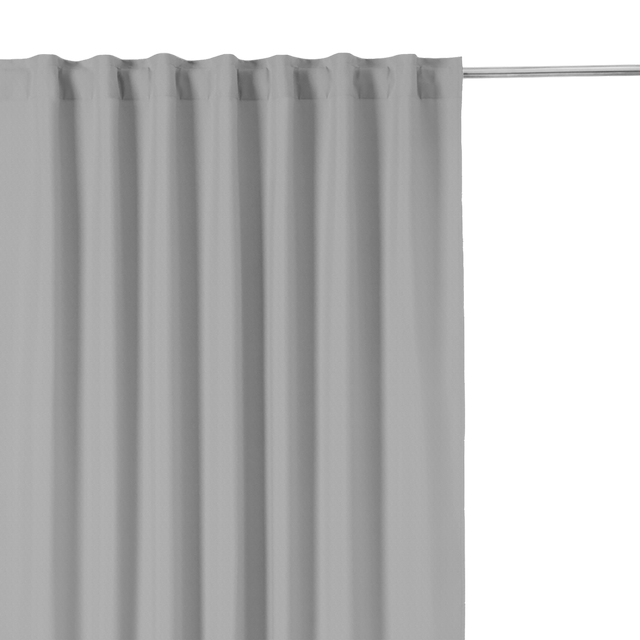 Cortina cinta fruncida, trabillas opaca Annalise terciopelo poliéster liso gris granito INSPIRE de 200x280cm
