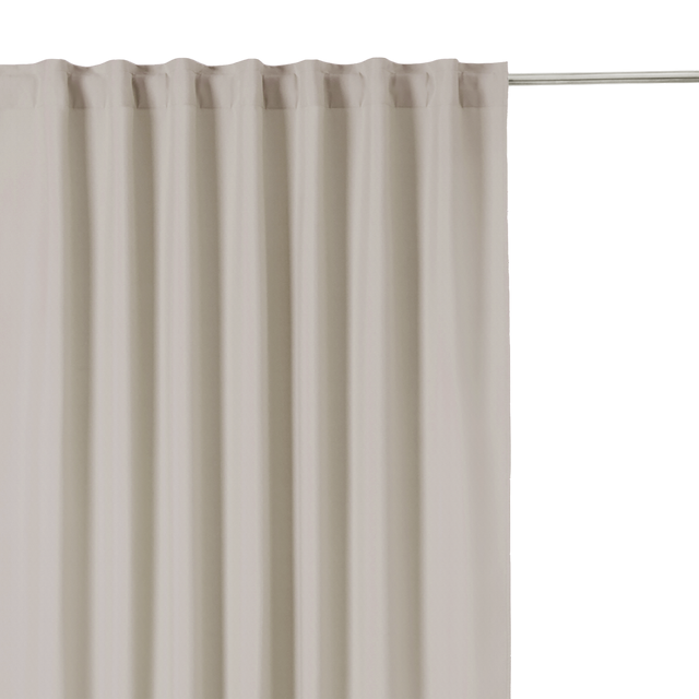 Cortina cinta fruncida, trabillas opaca Annalise terciopelo poliéster  de 200x280cm INSPIRE liso beige.