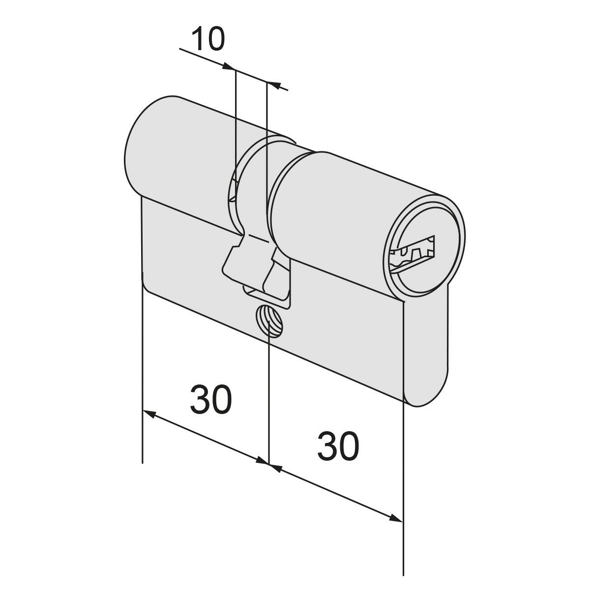 Cilindro Europeo CISA ASIX P8, 30 + 30 mm, 2 ingressi chiave in ottone - 7