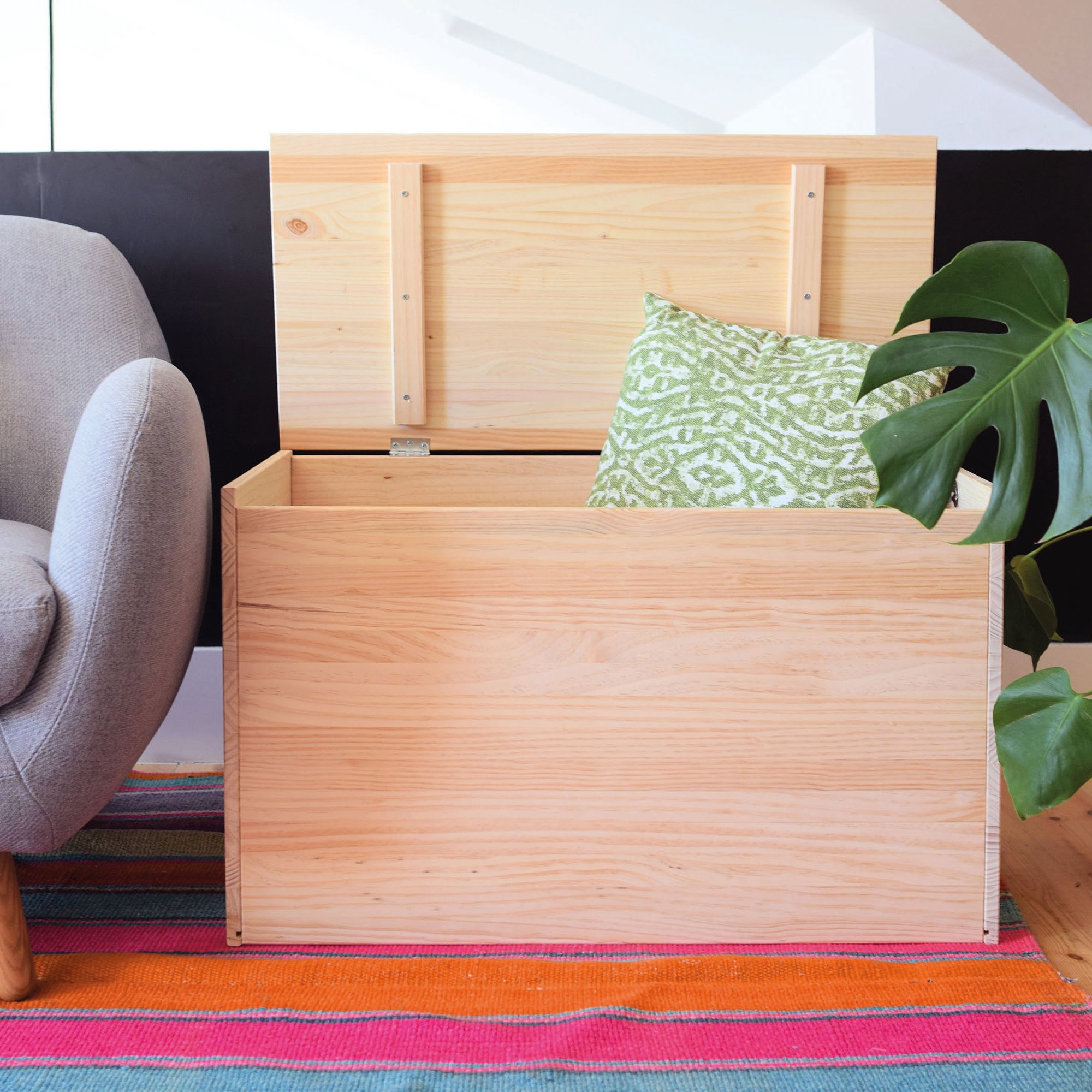 Baule panchina ASTIGARRAGA CF8040.99 in legno beige L 80 x H 50 x P 40 cm - 7