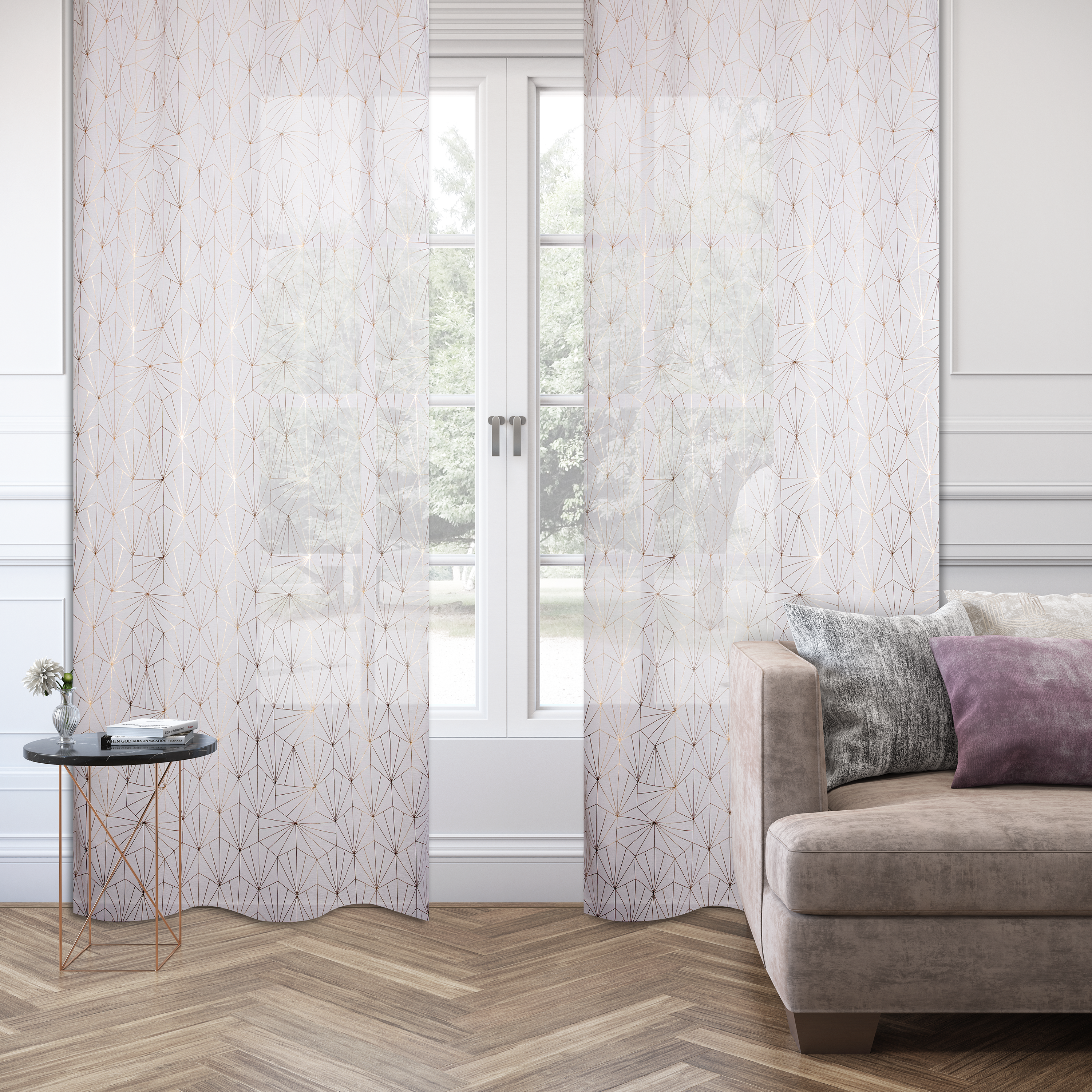 Voilage semi-transparent, Arda, blanc H.280 x l.140 cm INSPIRE - 3