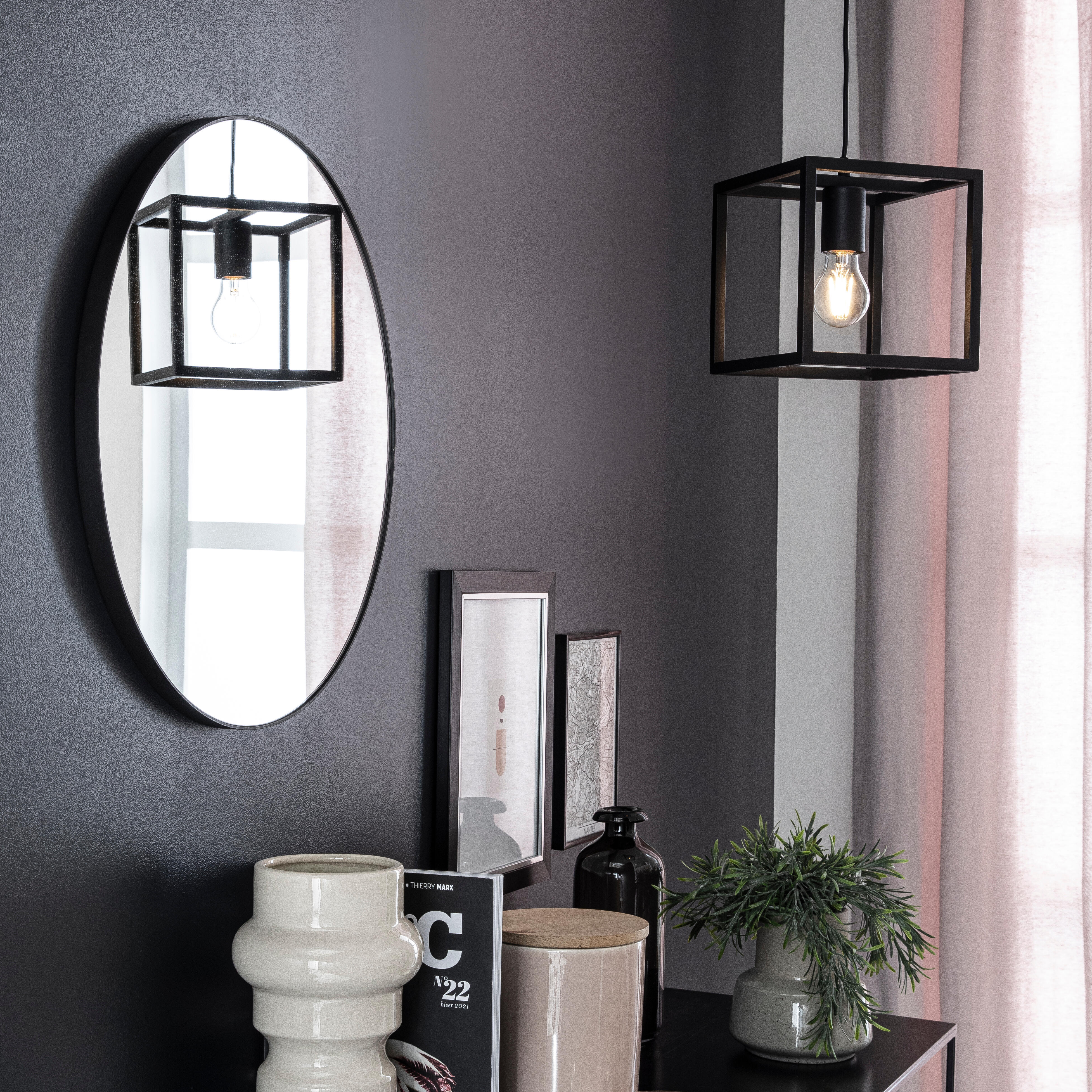 Candeeiro de teto suspenso ELDRICK 1 LÂMPADA E27 PRETO - 16