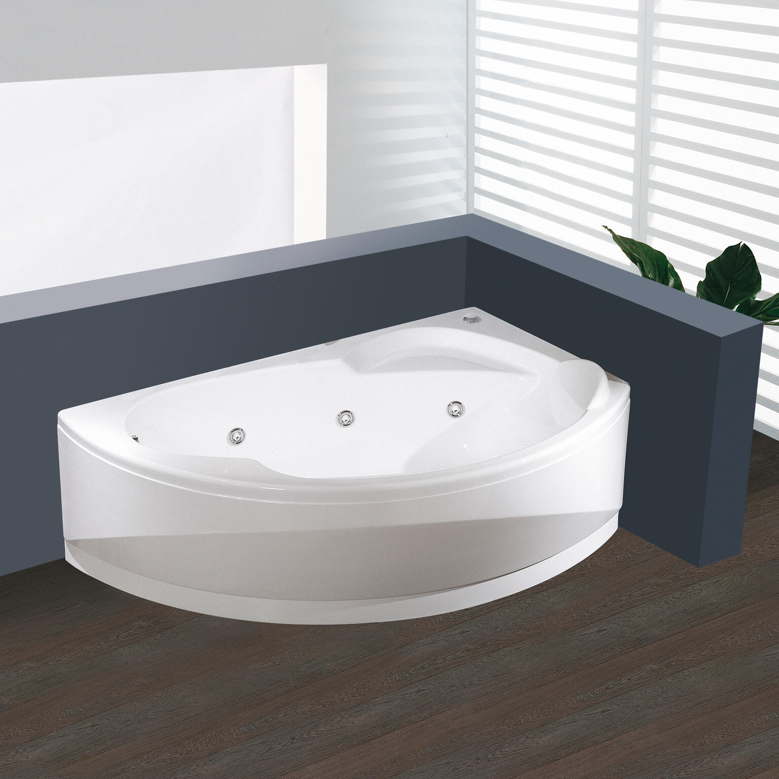 Vasca idromassaggio angolare SAMOA bianco 165 x 85 cm 5 bocchette - 2