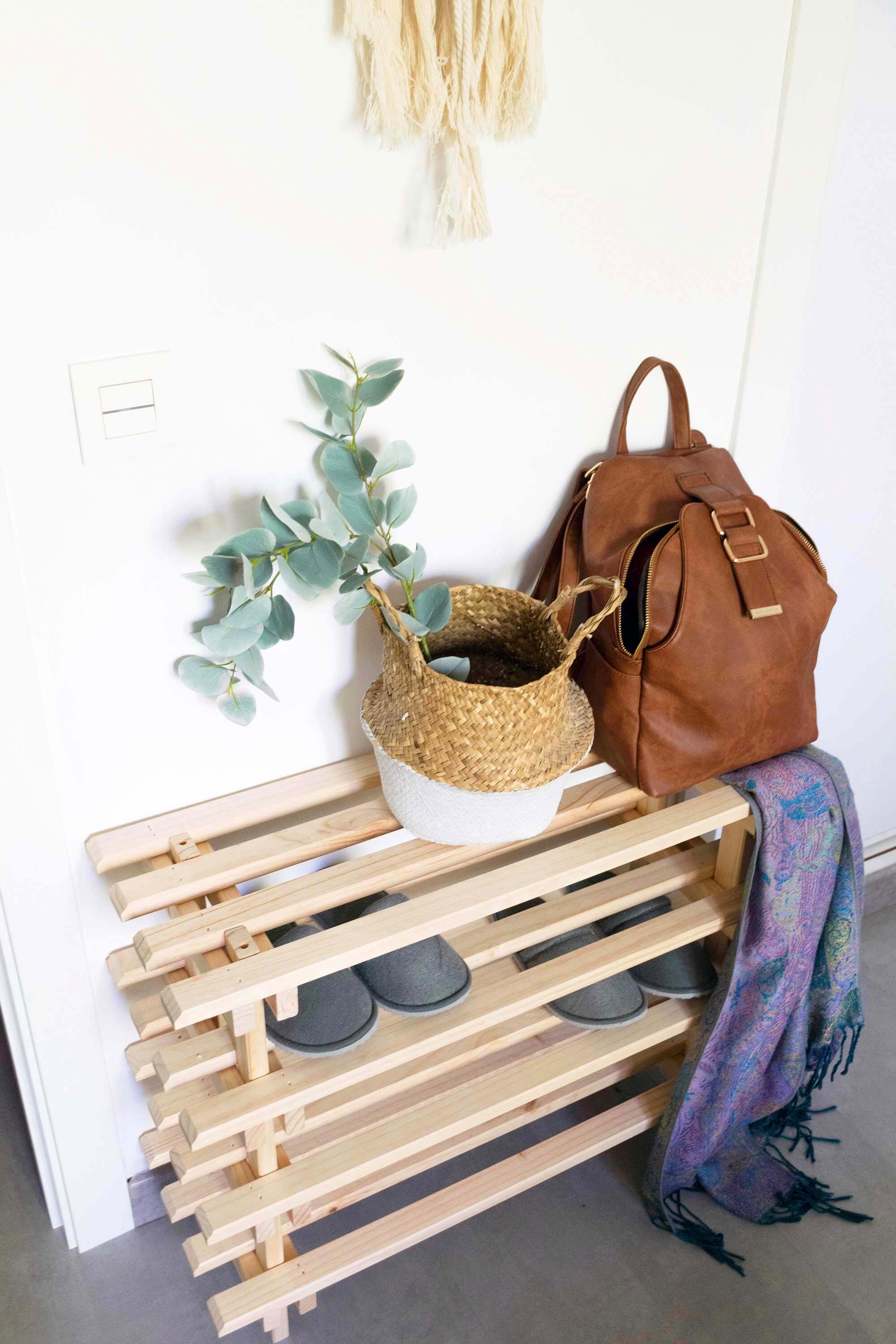 Panca scarpiera porta scarpe L 75 x H 30 x P 25.9 cm 9 paia, beige - 3