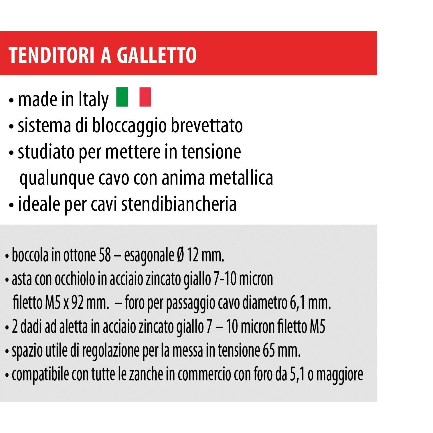 Tensore del cavo occhio/occhio STANDERS in acciaio zincato  Ø 4 mm 15 kg, 2 pezzi - 4