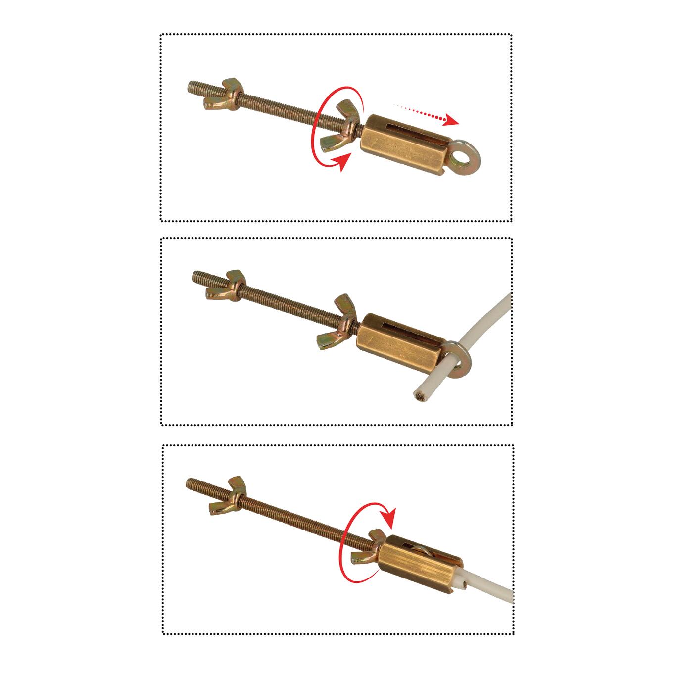 Tensore del cavo occhio/occhio STANDERS in acciaio zincato  Ø 4 mm 15 kg, 2 pezzi - 3